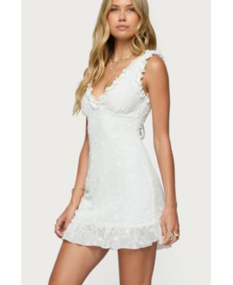 Womens Shayla Ruffle Textured Mini Dress