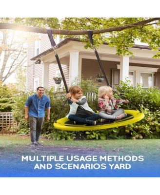 43" Saucer Swing (Kids & Adults): 700lbs Capacity, Waterproof, Adjustable Hanging Straps – Backyard/Indoor/Outdoor.