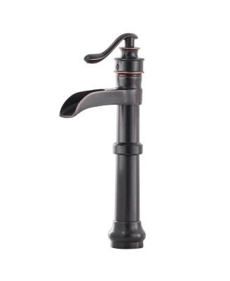 Waterfall Single Hole Single-Handle Vessel Bathroom Faucet With Drain Assembly in Oil Rubbed Bronze