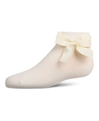 Girls' Ribbed Bow Anklet Socks
