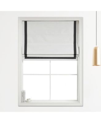 Cordless Pull Down 100% Blackout Roman Shade with Ribbon Border 35"x64"
