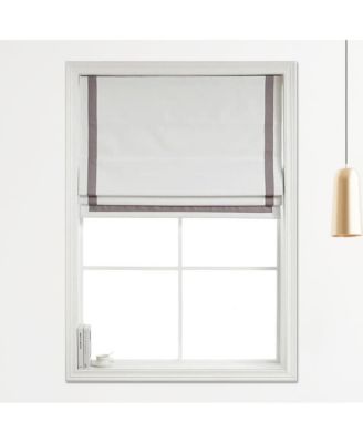 Cordless Pull Down 100% Blackout Roman Shade with Ribbon Border 34"x64"