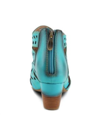 L’Artiste Women’s ICON Laser-Cut Leather Bootie with Ombre Edge and Zipper Closure