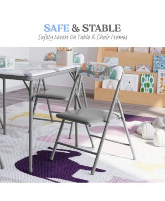 Kids 5 Piece Folding Table And Chair Set - Kids Activity Table Set