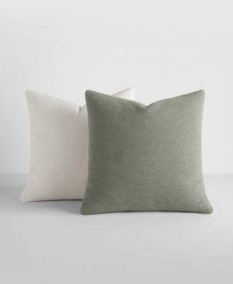 Stone Washed and Distressed Cotton Solid 2-Pack D&eacute;cor Pillows, 20" x 20"