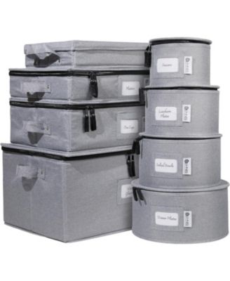 Hard Shell 8-Piece Set Moving Boxes for Dinnerware Service for 12 China Storage Containers