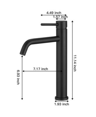 Modern Single Hole Single Handle Vessel Bathroom Vanity Sink Faucet With Pop Up Drain Without Overflow