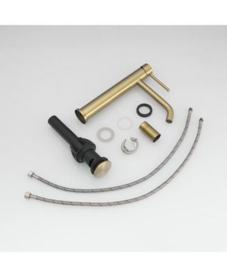 Modern Single Hole Single Handle Vessel Bathroom Vanity Sink Faucet With Pop Up Drain Without Overflow