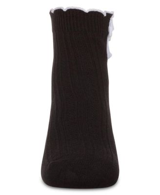 Girls' Floral Button Anklet Socks