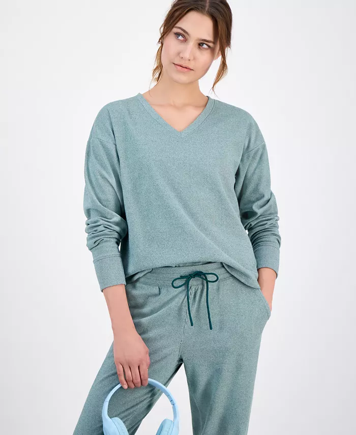 Women's Brushed Rib V-Neck Sweater - thumbnail 4