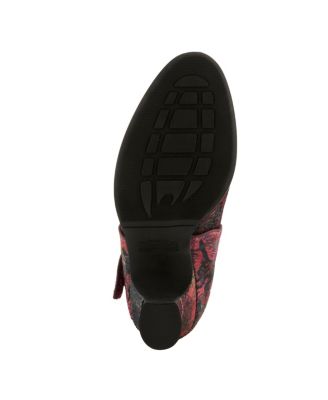 Women's Adodora-Prit Baroque Mary Janes with Velvet and Leather Upper, Scalloped Edges, Antique Buckle, Cushioned Insole, and Sculpted Heel