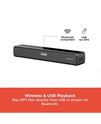 240W Sound System with ARC and AUX Input 1 Soundbar and 2 Subwoofers With Tripod Stands and FM Radio 4001976