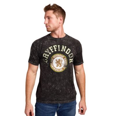 Men's Gryffindor Varsity Blue Vintage Mineral Wash Crew Neck Short Sleeve T-shirt