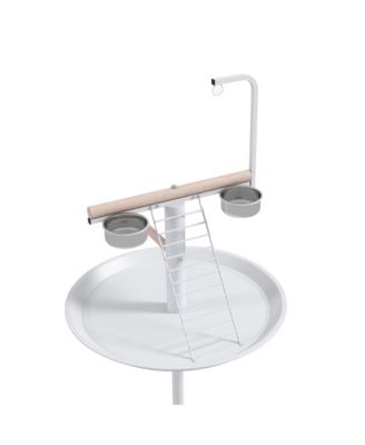 Bird Sd with Wheels, Perches, Feed Bowls, Round Tray for Parrot
