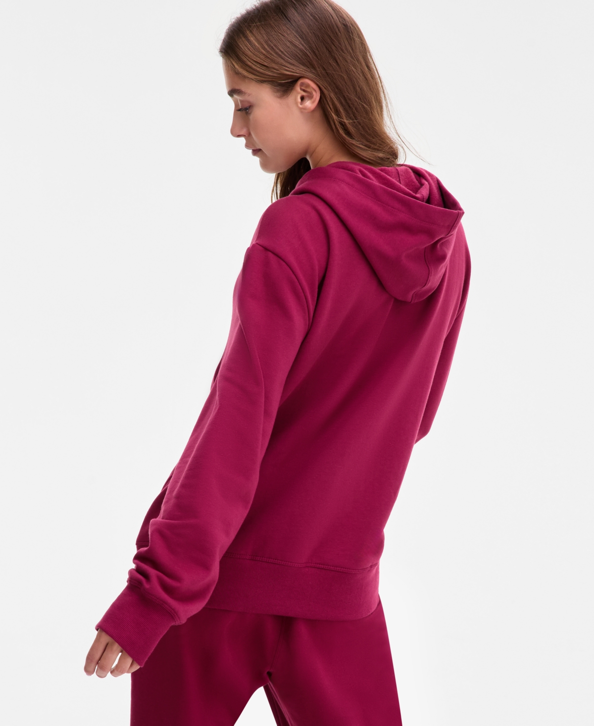 Id Ideology Women's Kangaroo-pocket Fleece Hoodie, Created For Macy's In Red