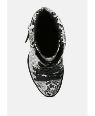 Womens Palmetto Snake Skin Ankle Boots