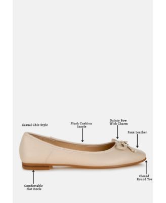 Womens Enchanted Faux Leather Casual Ballerinas