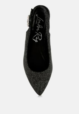 Womens Giora Glitter Slingback Flat s Sandals