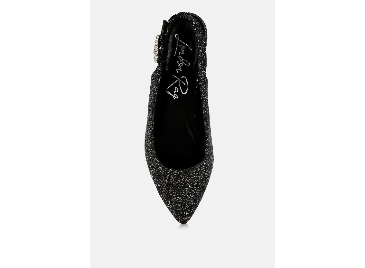 Womens Giora Glitter Slingback Flat Sandals
