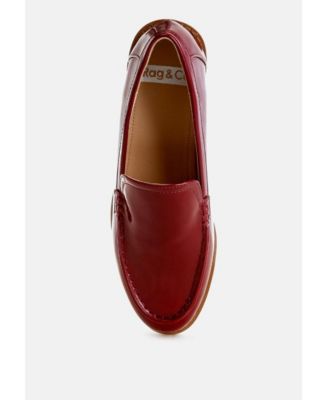 Womens Corleone Pleather Stacked Heel Loafers