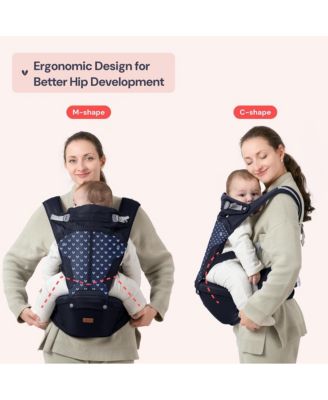 Kids Carrier 6-in-1 Carrier with Hip Seat, Comfy & Adjustable, Navy Hearts