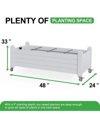 - Elevated Resin Garden Bed w/ Smart Drain & 21Gal - UV-Proof Ergo Design Indoor/Outdoor