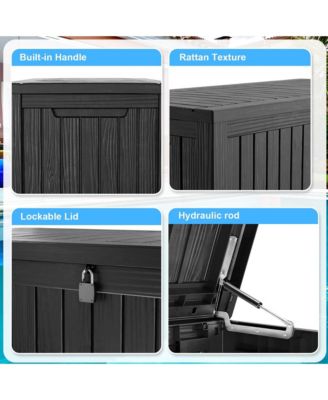 - StormArmor 180Gal LockPro Deck Box - Hurricane-Proof HDPE Resin w/ QuadLock & UV360 Shield - Mega Outdoor Storage