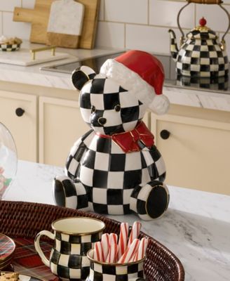 Courtly Santa Bear Ceramic Cookie Jar