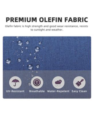 CubeEdge 2-Piece Wicker Outdoor Ottoman Patio Rattan Footrest Seat Steel Frame Foostool with Removable Olefin Cushions