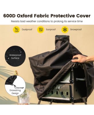 Outdoor Pizza Oven with Anti-scalding Handles and Foldable Legs