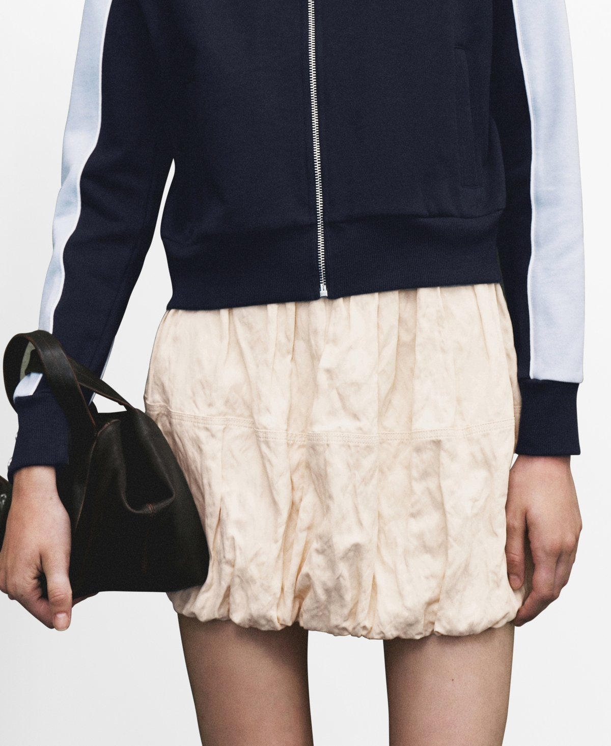 Mango Women's Wrinkled-effect Balloon Skirt In Nude