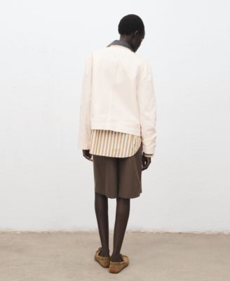 Women's Contrasting Collar Denim Jacket