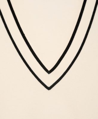 Women's Contrasting V-Neck Sweater