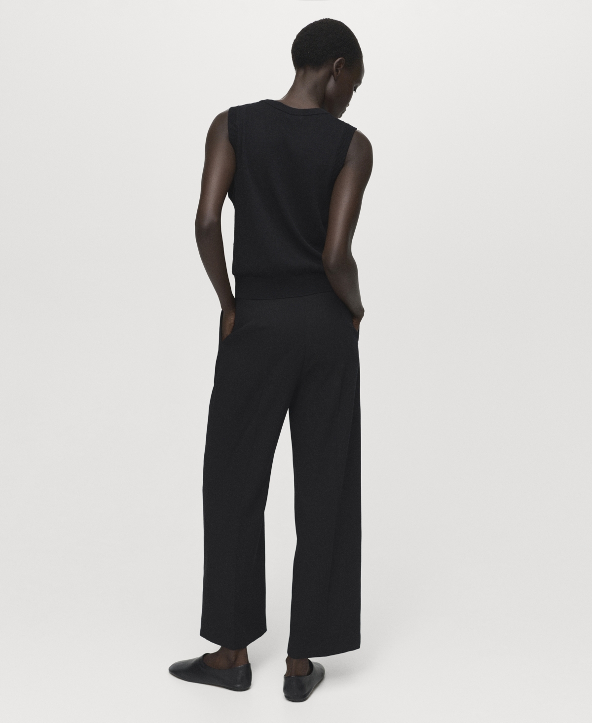 Mango Women's Straight-Fit Pleated Pants