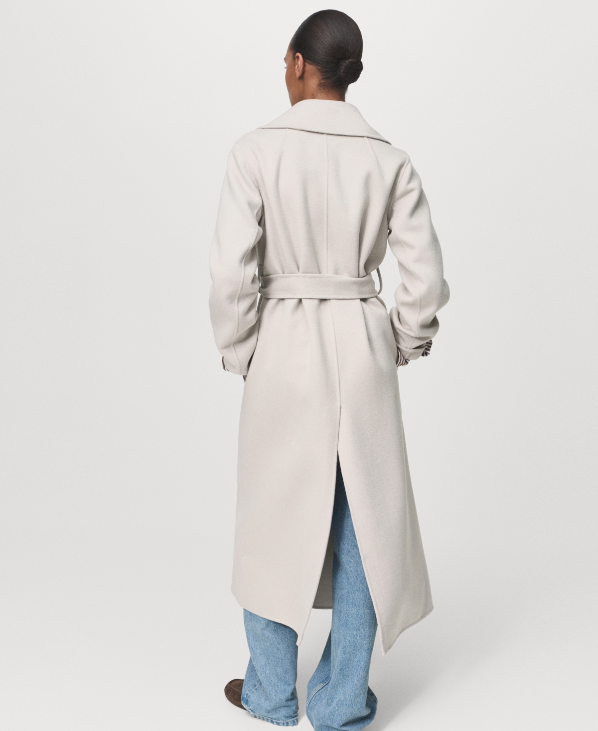 Mango Wool Blend Wrap Coat In Gray