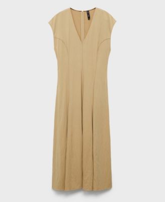 Women's Stitching Detail V-Neck Dress