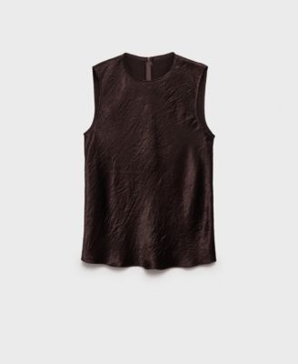 Women's Wrinkled-Effect Satin Blouse