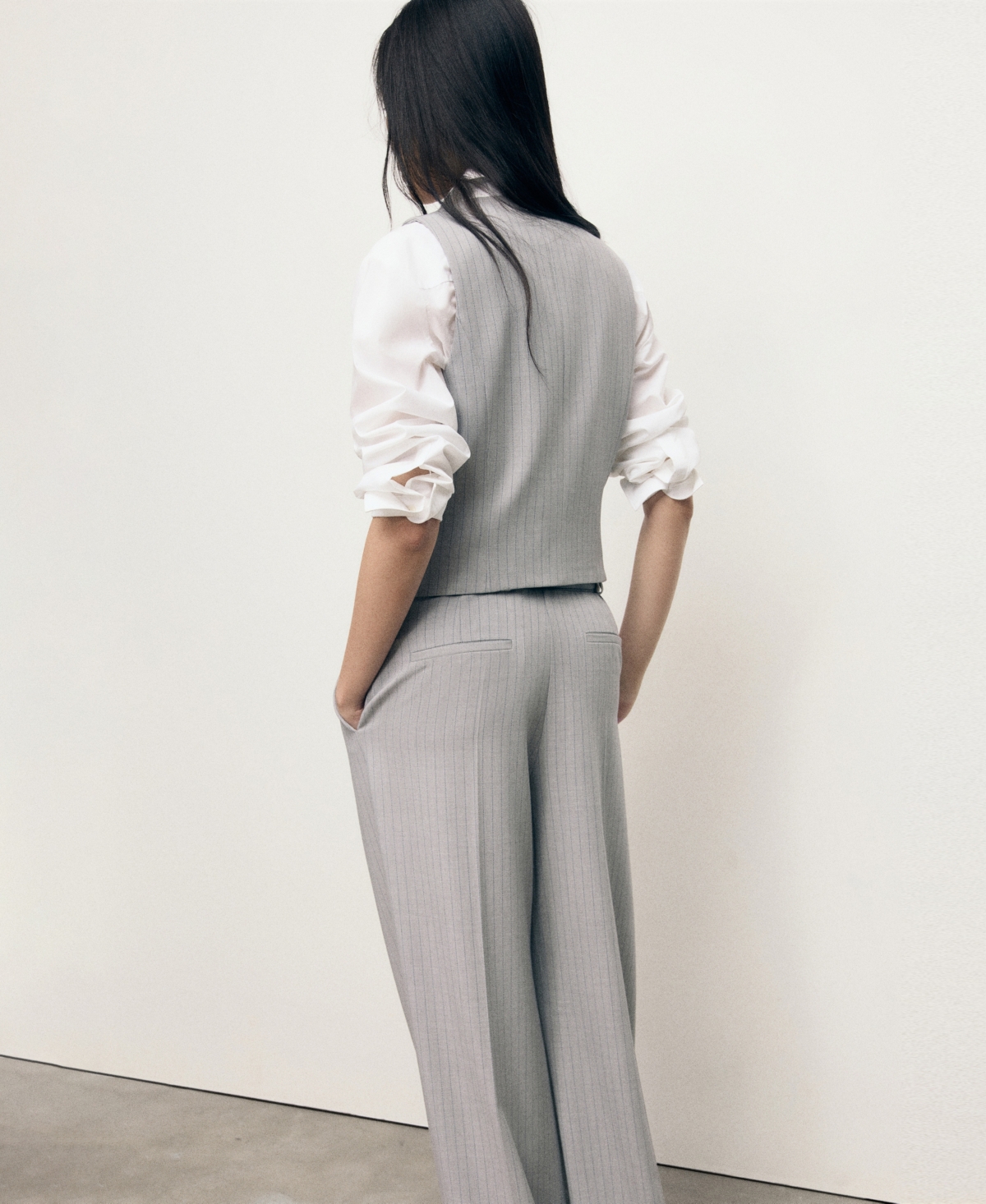 Mango Women's Pinstriped Suit Vest In Gray