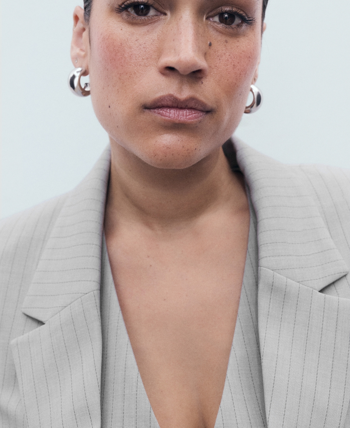 Mango Women's Pinstripe Suit Jacket In Gray
