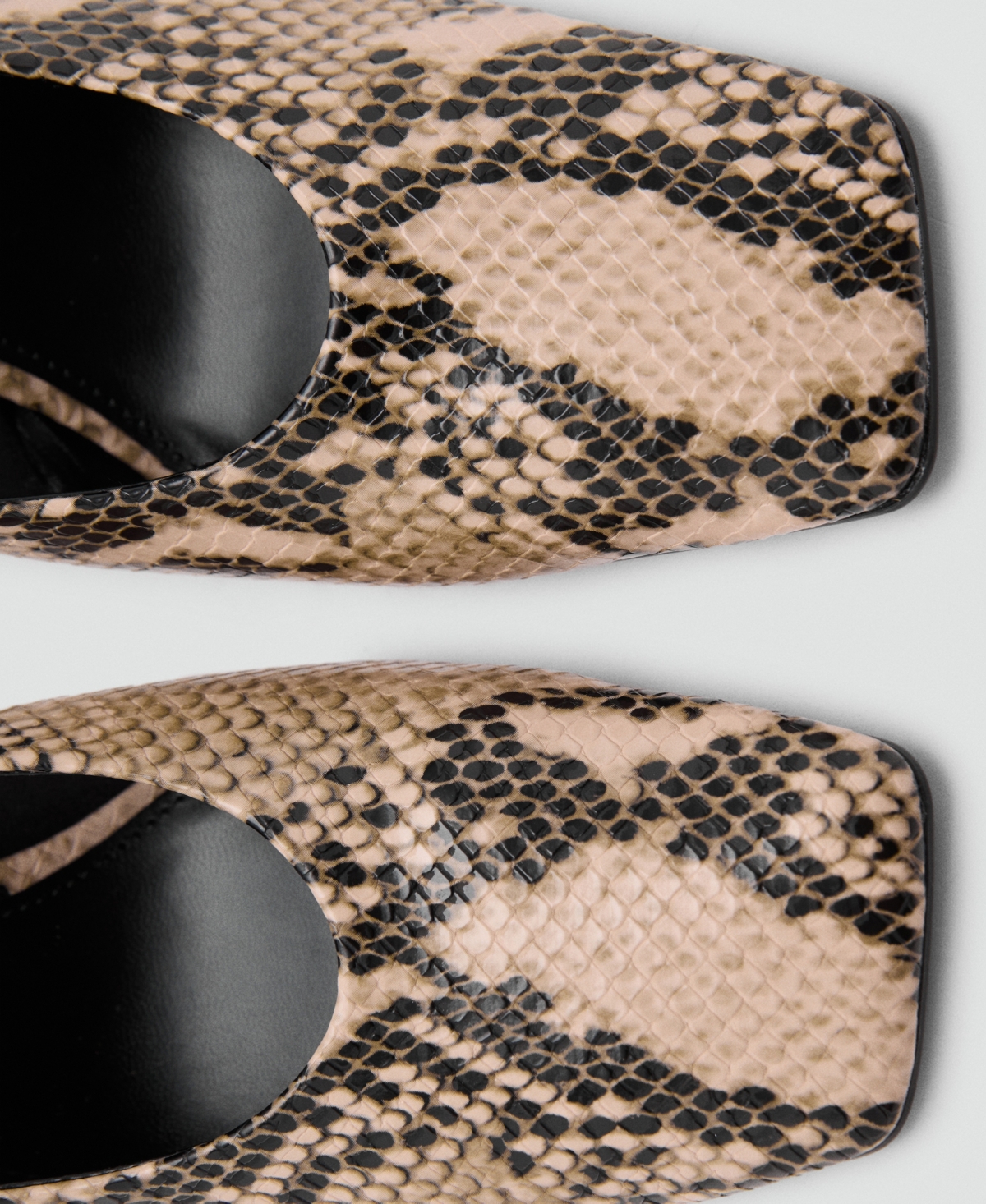 Mango Print Square Toe Pump In Sand