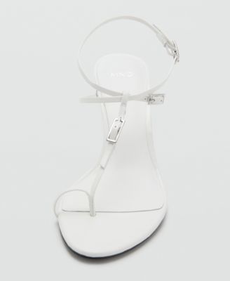 Women's Buckles Leather Heeled Sandals