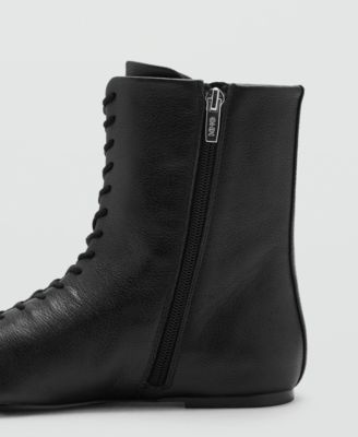 Women's Lace-Up Leather Ankle Boots