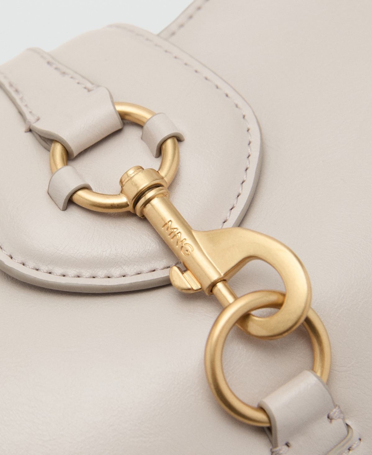 Mango Women's Hook Fastener Shoulder Bag In White