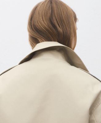 Women's Double-Breasted Cropped Trench Coat