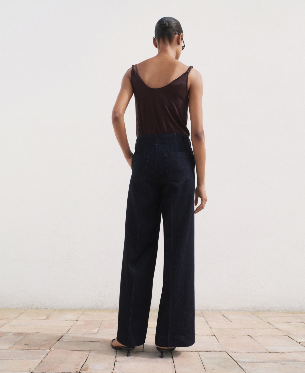 Mango Women's High-waisted Wide Leg Denim Pants In Blue