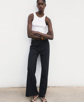 Women's Elasticated Waist Wide-Leg Pants