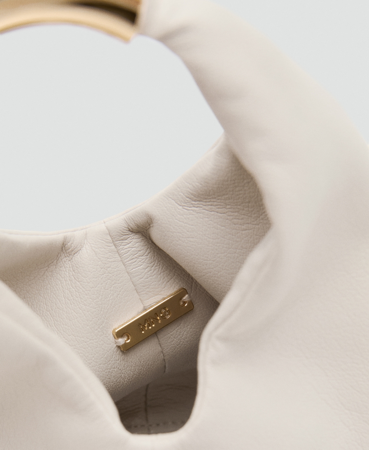 Mango Faux Leather Top Handle Bag In White