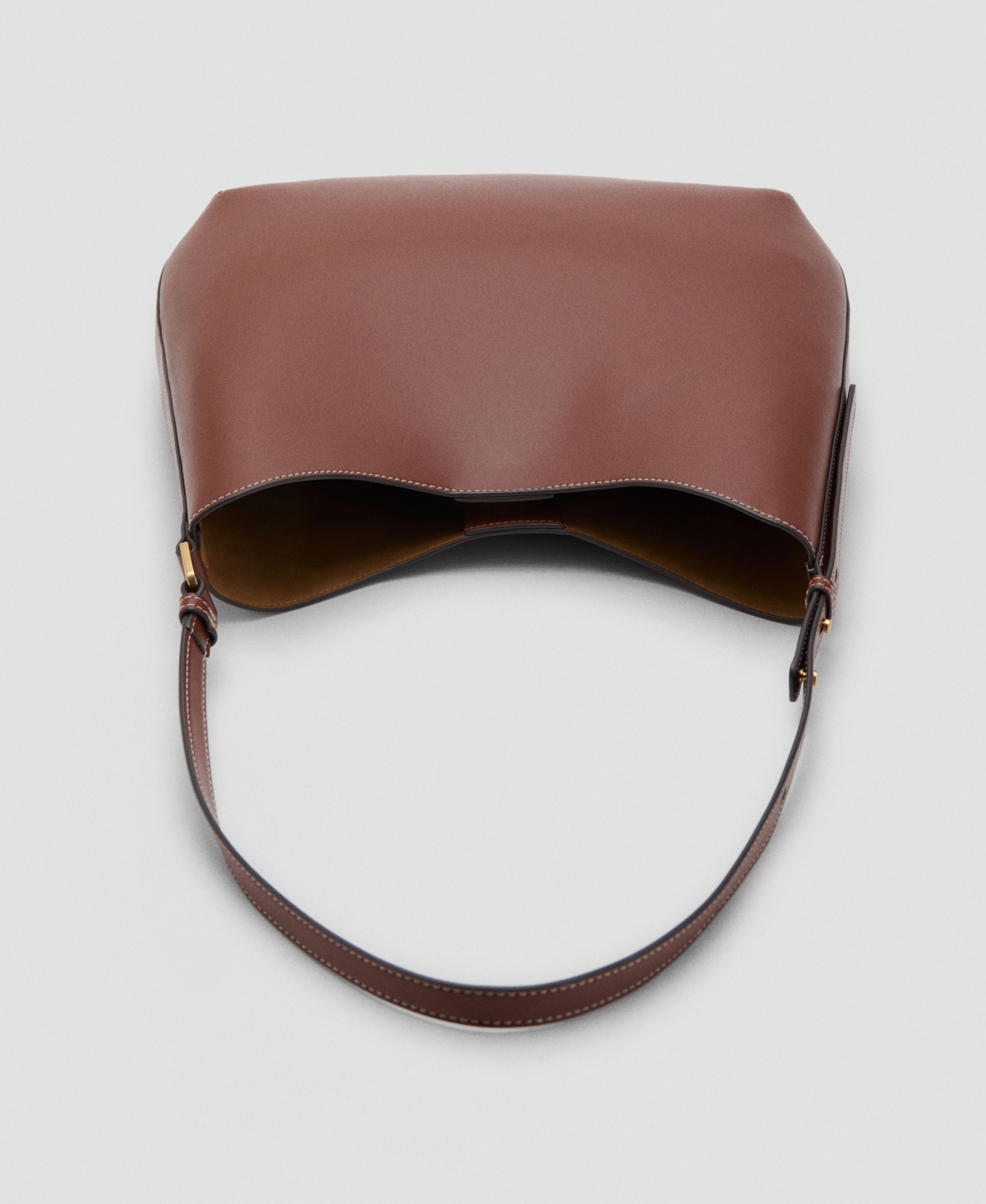 Mango Women's Large Oval Shoulder Bag In Brown
