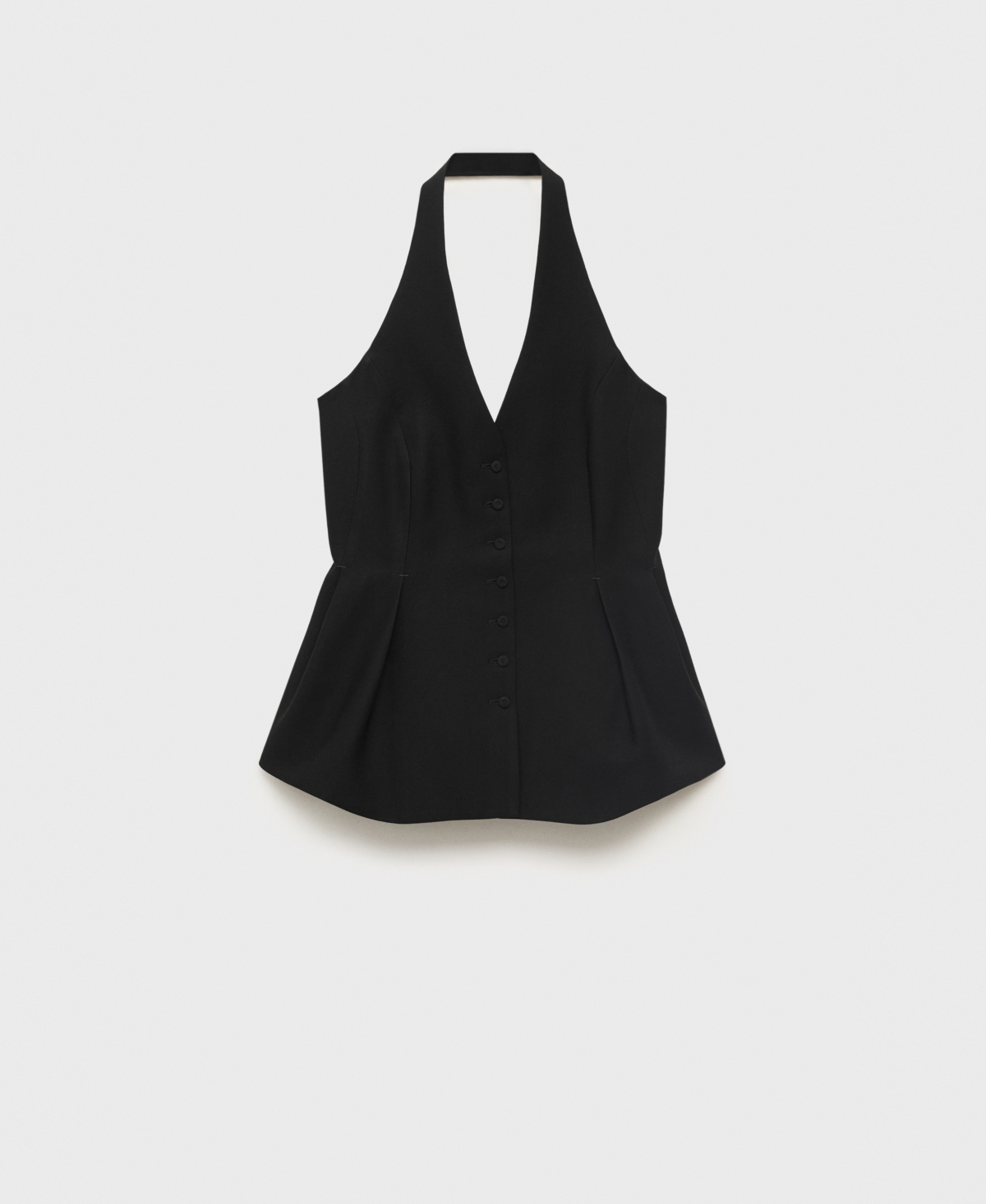 Mango Women's Halter-neck Peplum Vest In Black