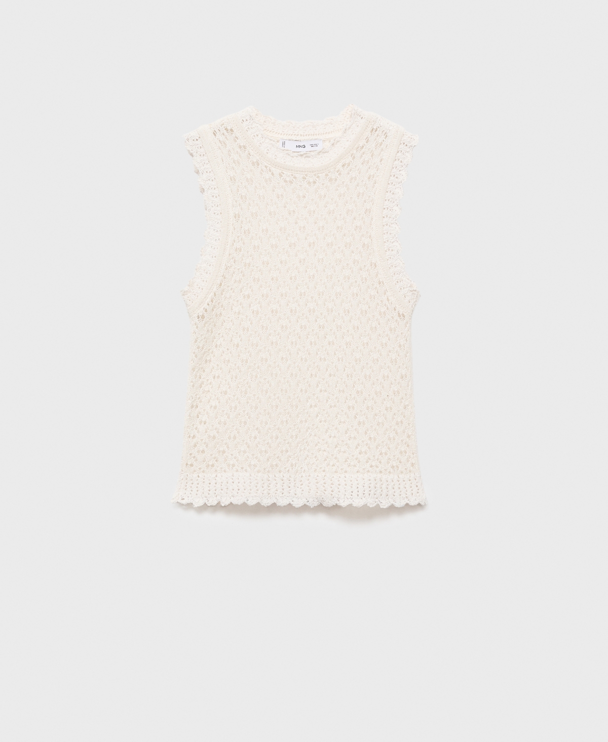 Mango Open Stitch Sweater Tank In Neutral